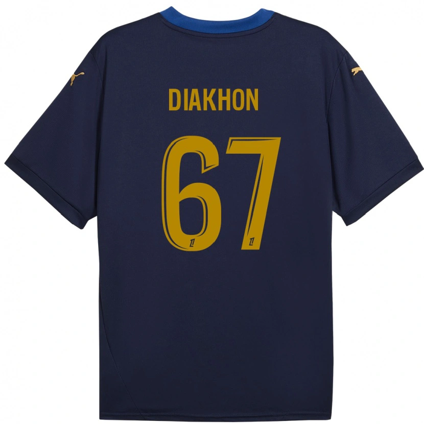 Danxen Niño Camiseta Mamadou Diakhon #67 Azul Marino Dorado 2ª Equipación 2024/25 La Camisa