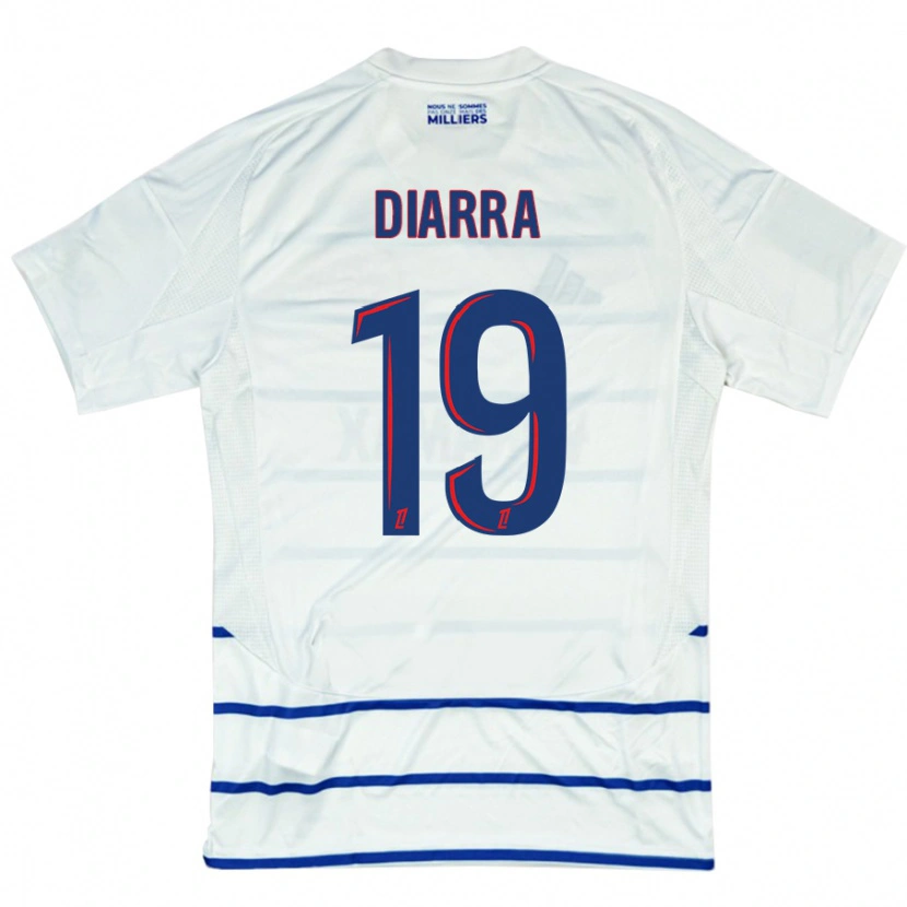 Danxen Niño Camiseta Habib Diarra #19 Blanco Azul 2ª Equipación 2024/25 La Camisa