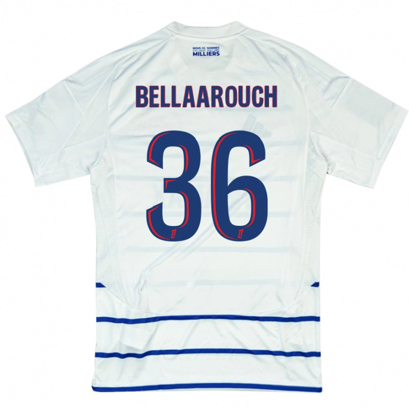 Danxen Niño Camiseta Alaa Bellaarouch #36 Blanco Azul 2ª Equipación 2024/25 La Camisa