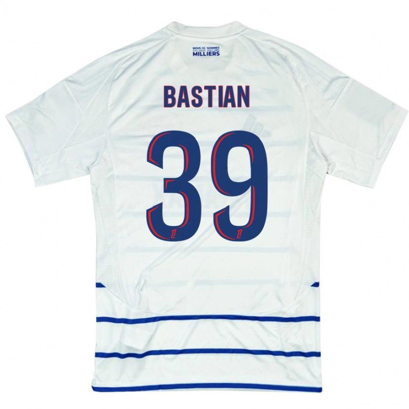 Danxen Niño Camiseta Maxime Bastian #39 Blanco Azul 2ª Equipación 2024/25 La Camisa