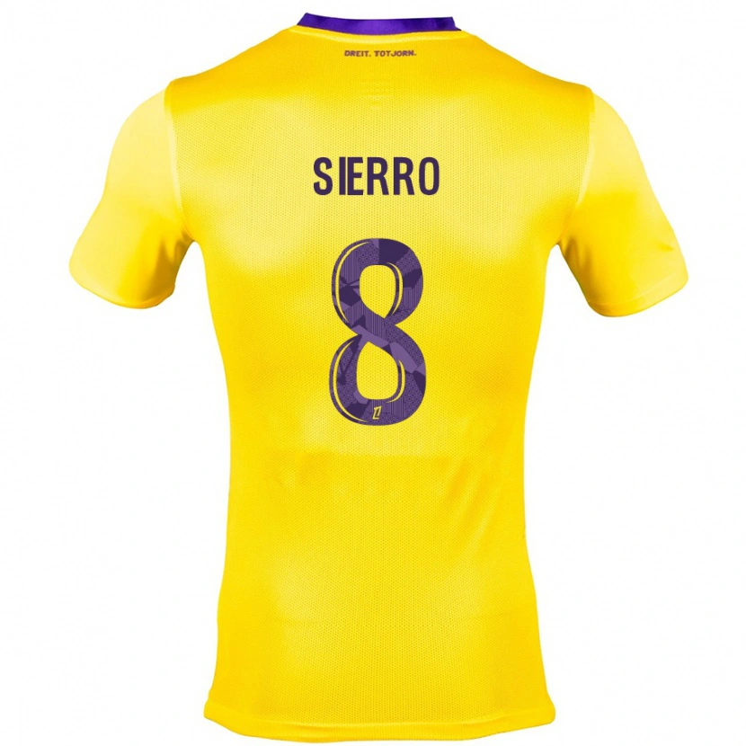 Danxen Niño Camiseta Vincent Sierro #8 Amarillo Morado 2ª Equipación 2024/25 La Camisa