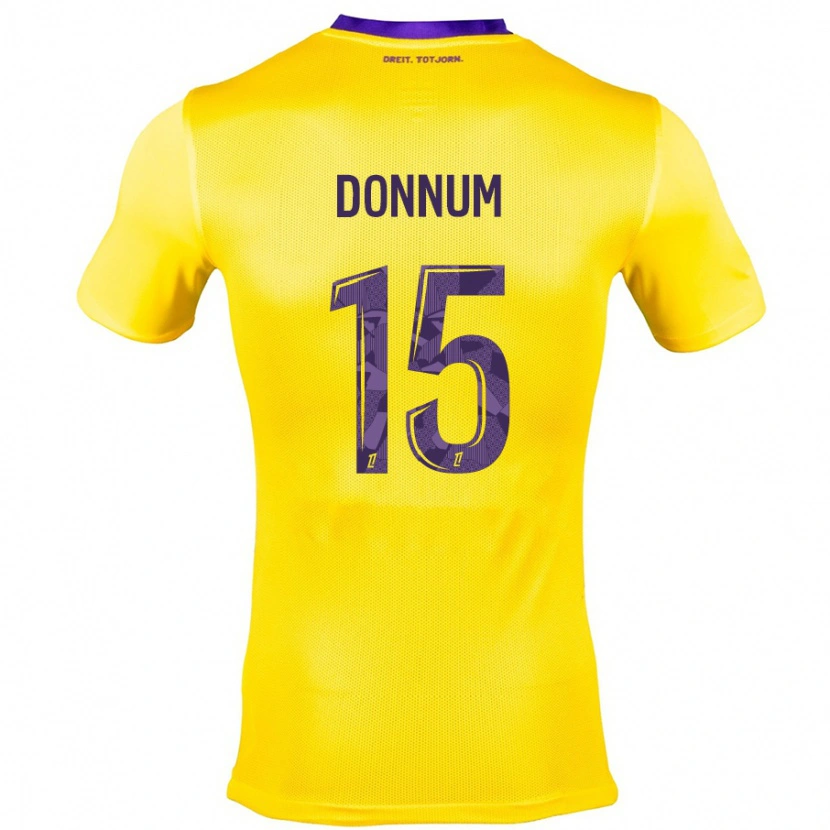 Danxen Niño Camiseta Aron Dønnum #15 Amarillo Morado 2ª Equipación 2024/25 La Camisa