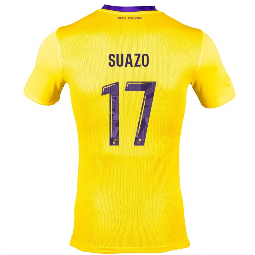 Danxen Niño Camiseta Gabriel Suazo #17 Amarillo Morado 2ª Equipación 2024/25 La Camisa