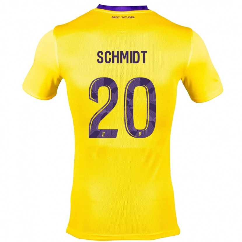 Danxen Niño Camiseta Niklas Schmidt #20 Amarillo Morado 2ª Equipación 2024/25 La Camisa