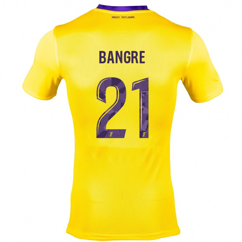 Danxen Niño Camiseta Mamady Bangré #21 Amarillo Morado 2ª Equipación 2024/25 La Camisa