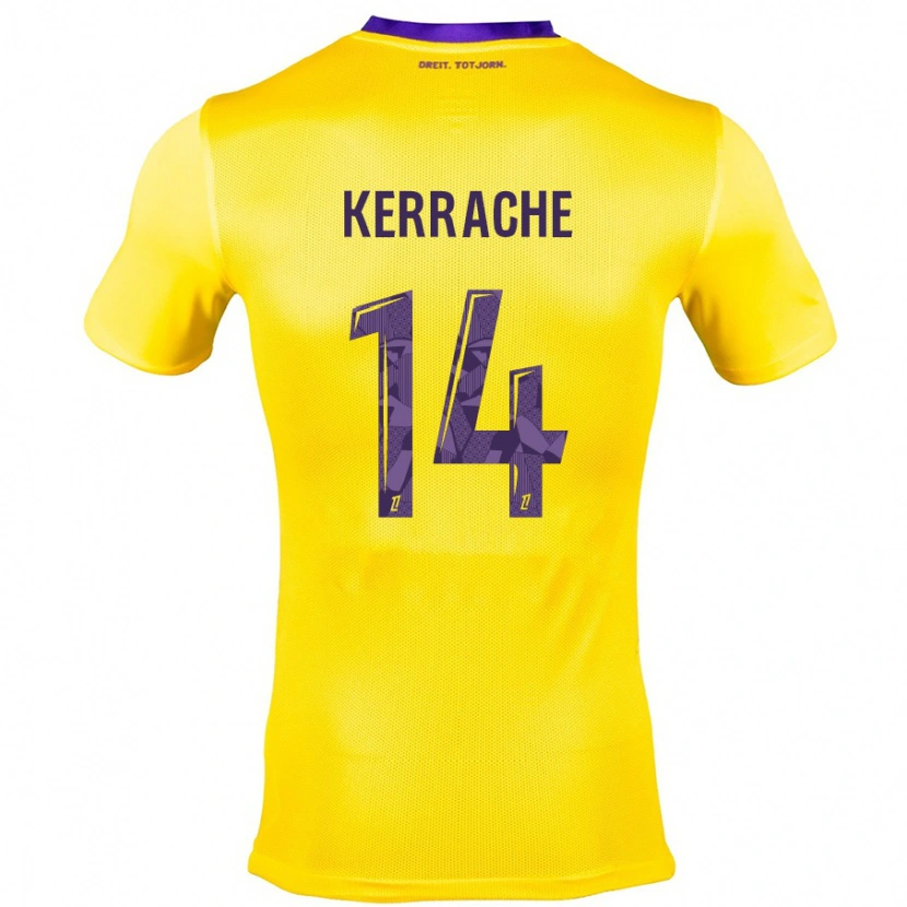 Danxen Niño Camiseta Marina Kerrache #14 Amarillo Morado 2ª Equipación 2024/25 La Camisa