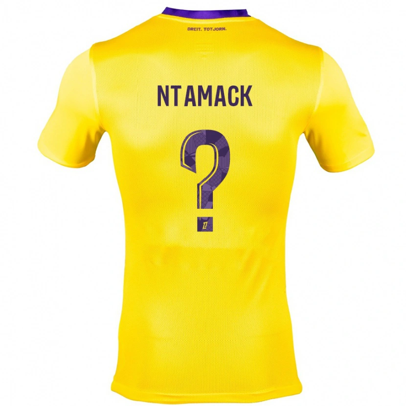 Danxen Niño Camiseta Alexis Ntamack #0 Amarillo Morado 2ª Equipación 2024/25 La Camisa