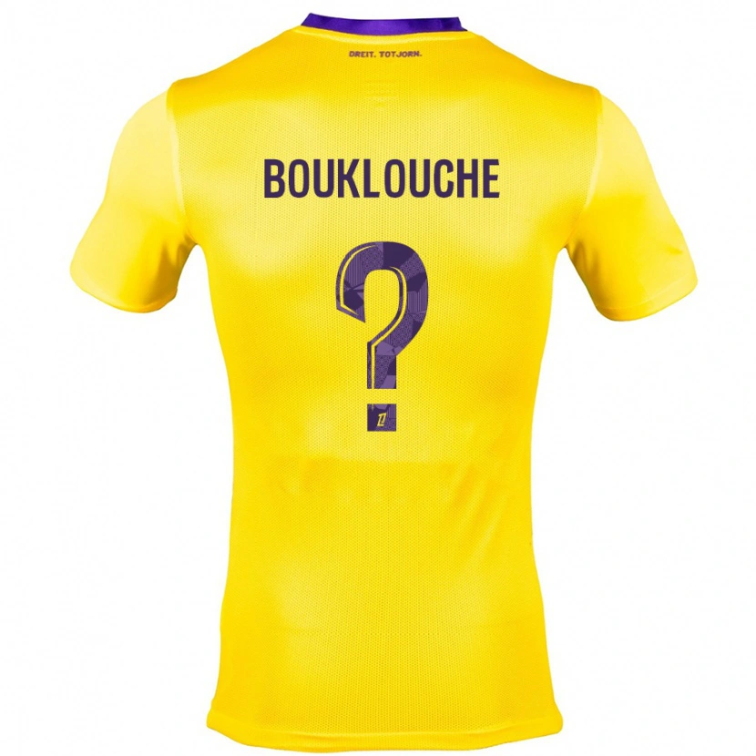 Danxen Niño Camiseta Kelyan Bouklouche #0 Amarillo Morado 2ª Equipación 2024/25 La Camisa