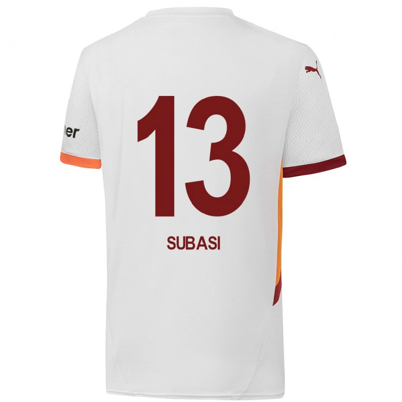 Danxen Niño Camiseta Kadir Subaşı #13 Blanco Amarillo Rojo 2ª Equipación 2024/25 La Camisa
