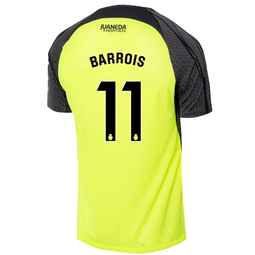 Danxen Niño Camiseta Eliott Barrois #11 Verde Fluorescente Negro 2ª Equipación 2024/25 La Camisa