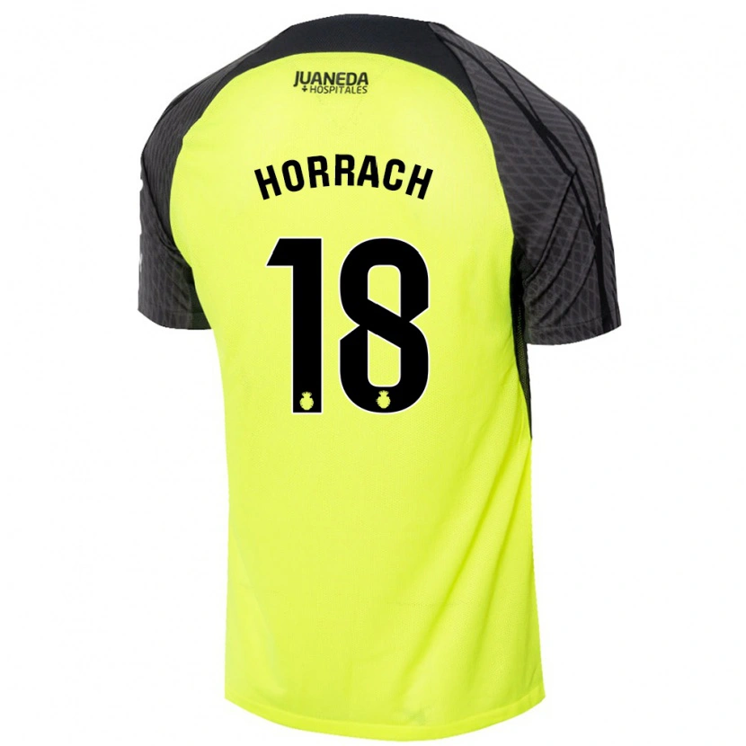 Danxen Niño Camiseta Barto Horrach #18 Verde Fluorescente Negro 2ª Equipación 2024/25 La Camisa