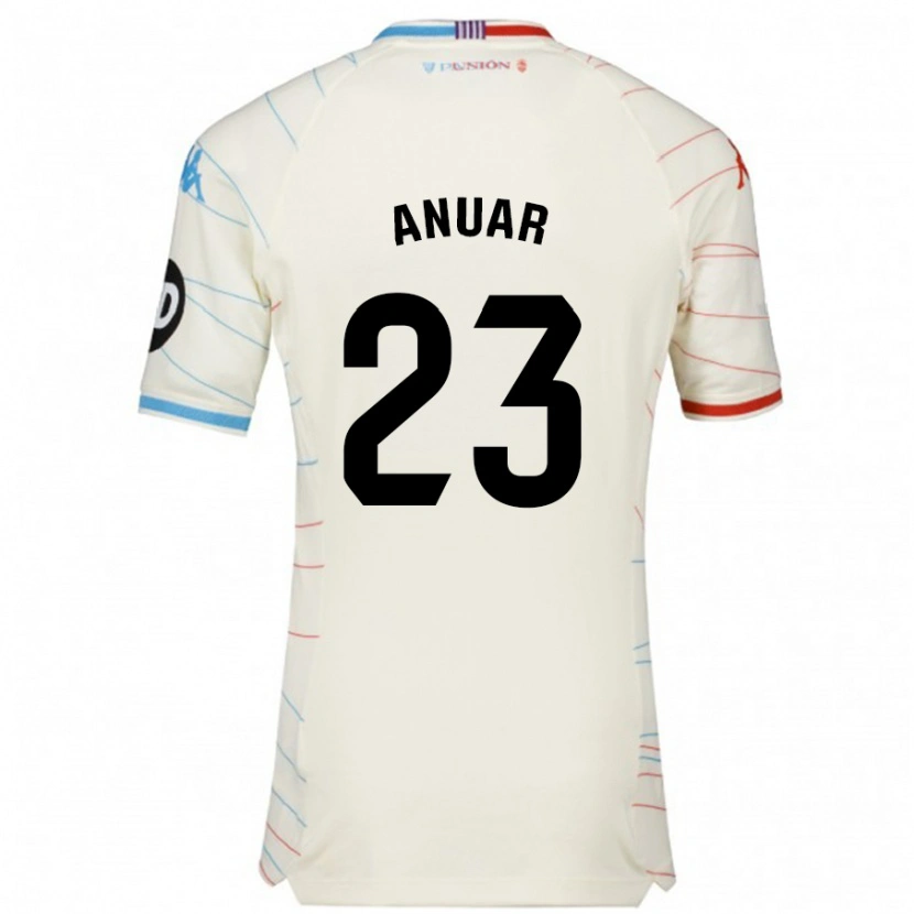 Danxen Niño Camiseta Anuar #23 Blanco Rojo Azul 2ª Equipación 2024/25 La Camisa