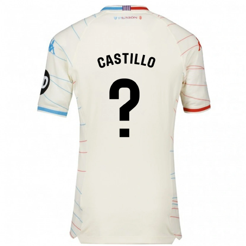 Danxen Niño Camiseta Gonzalo Castillo #0 Blanco Rojo Azul 2ª Equipación 2024/25 La Camisa