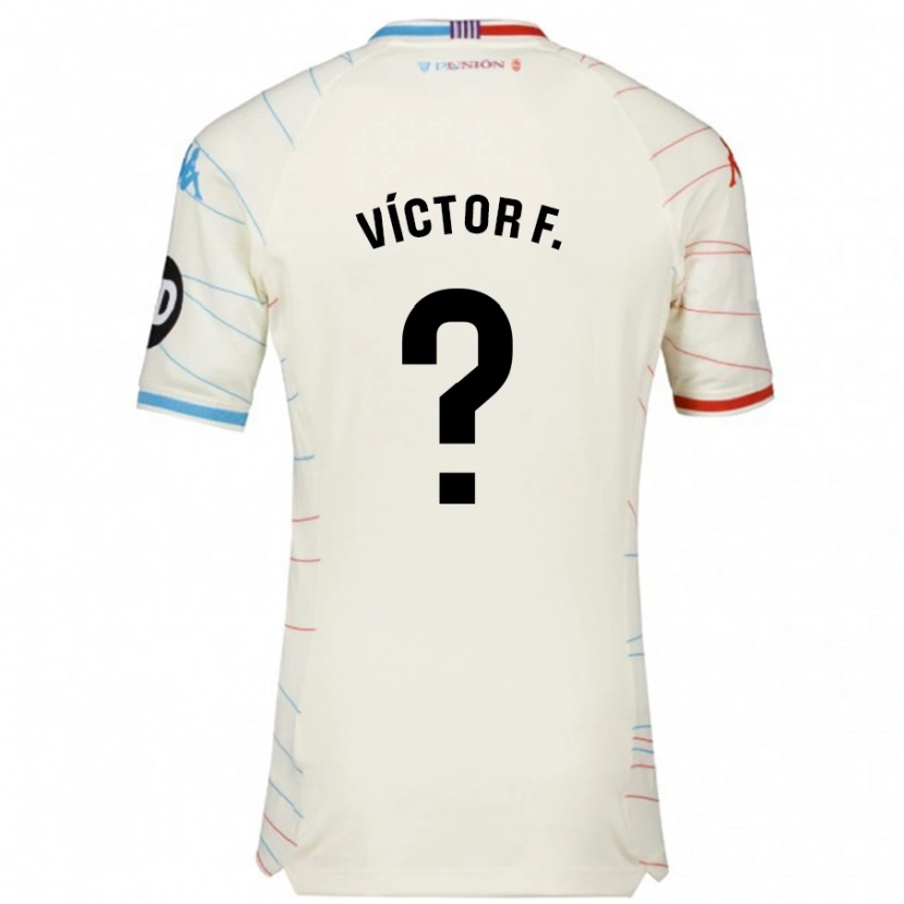 Danxen Niño Camiseta Víctor Fernández #0 Blanco Rojo Azul 2ª Equipación 2024/25 La Camisa