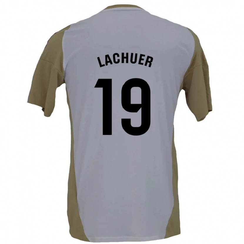 Danxen Niño Camiseta Mathis Lachuer #19 Marrón Blanco 2ª Equipación 2024/25 La Camisa