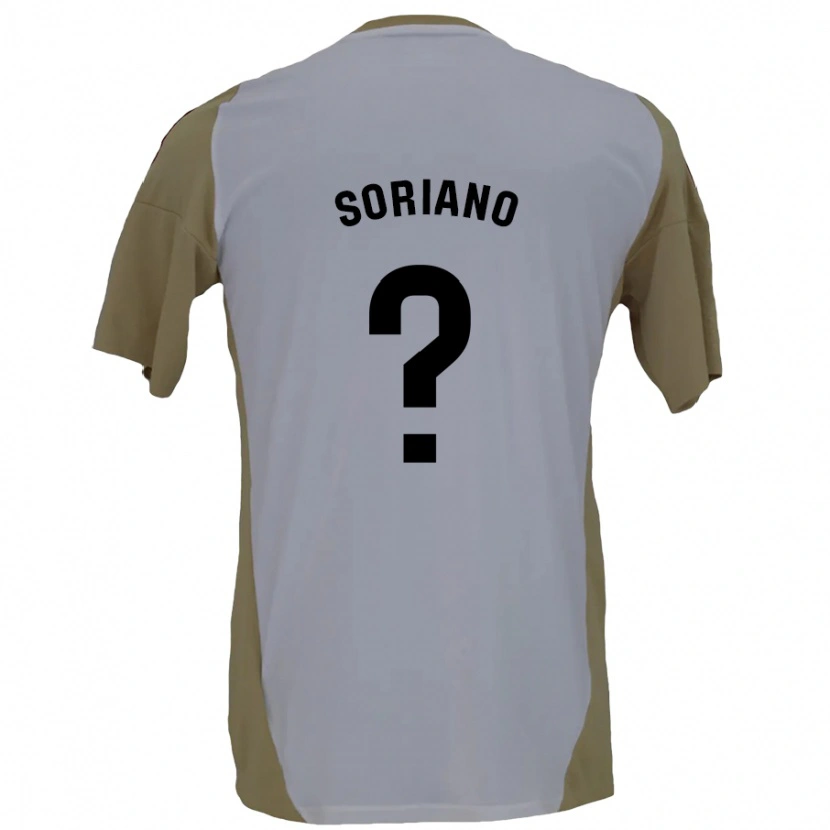 Danxen Niño Camiseta Adrián Soriano #0 Marrón Blanco 2ª Equipación 2024/25 La Camisa
