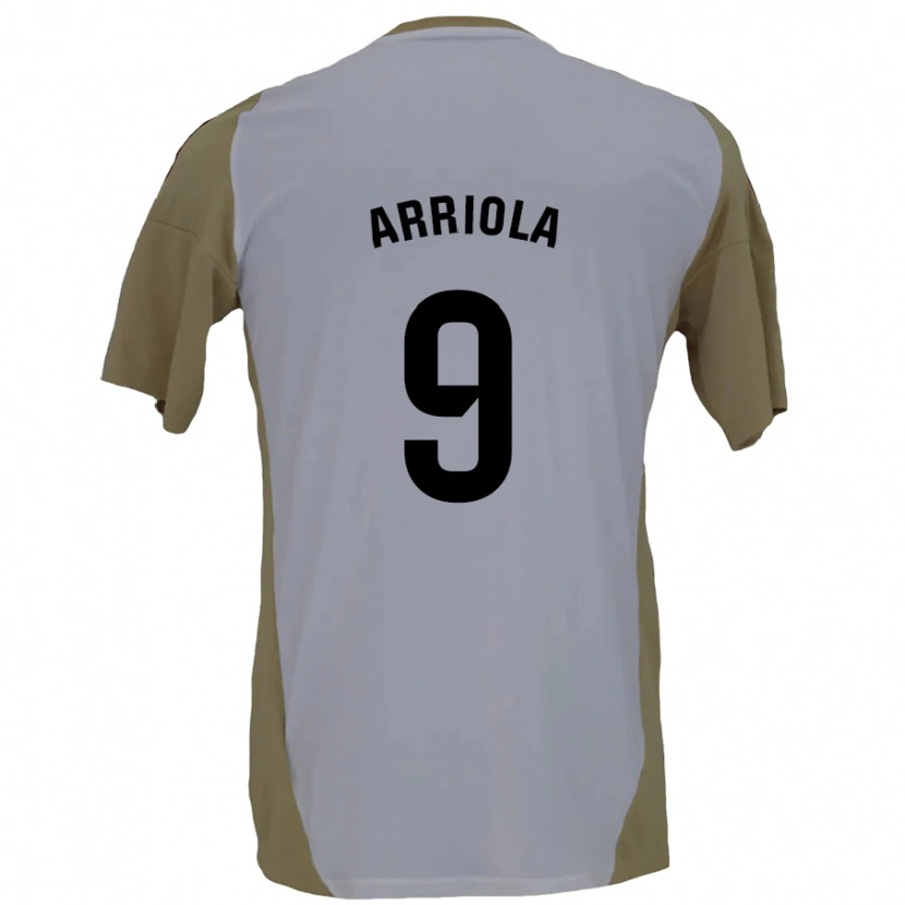 Danxen Niño Camiseta Marcos Arriola #9 Marrón Blanco 2ª Equipación 2024/25 La Camisa