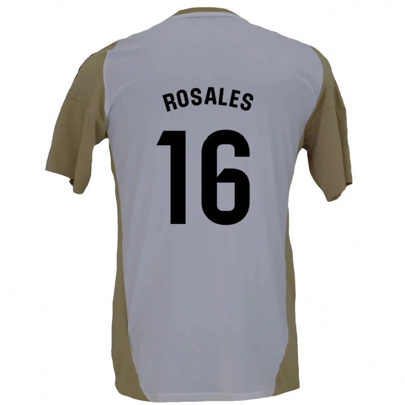 Danxen Niño Camiseta Diego Rosales #16 Marrón Blanco 2ª Equipación 2024/25 La Camisa