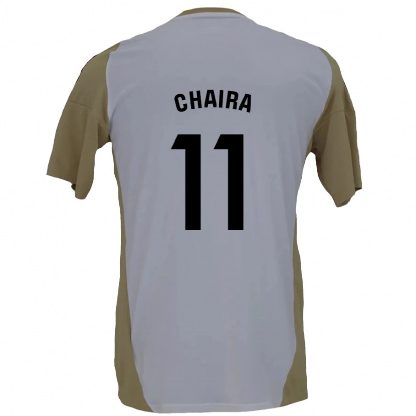 Danxen Niño Camiseta Ilyas Chaira #11 Marrón Blanco 2ª Equipación 2024/25 La Camisa