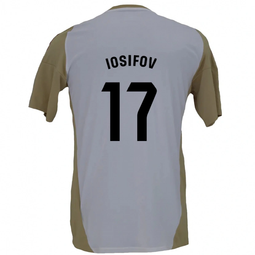 Danxen Niño Camiseta Nikita Iosifov #17 Marrón Blanco 2ª Equipación 2024/25 La Camisa