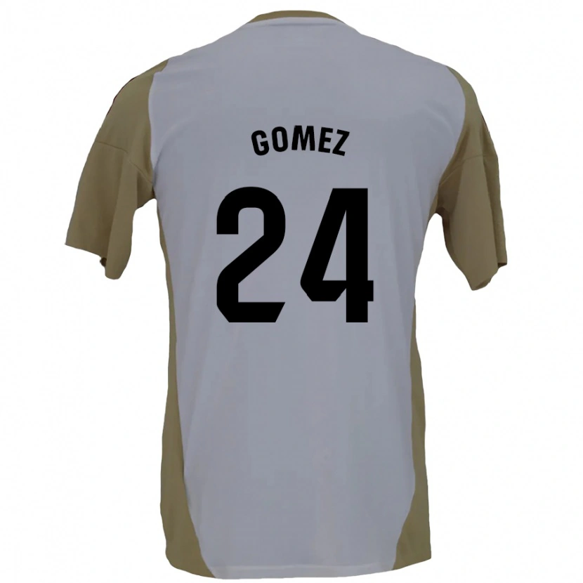 Danxen Niño Camiseta Jonathan Gómez #24 Marrón Blanco 2ª Equipación 2024/25 La Camisa