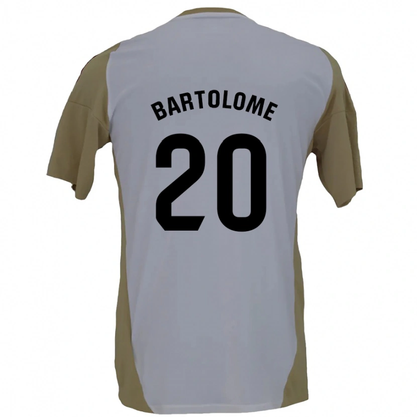 Danxen Niño Camiseta Diego Bartolomé #20 Marrón Blanco 2ª Equipación 2024/25 La Camisa