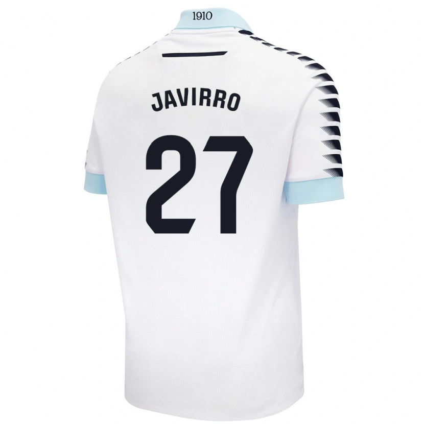 Danxen Niño Camiseta Javirro #27 Blanco Azul 2ª Equipación 2024/25 La Camisa