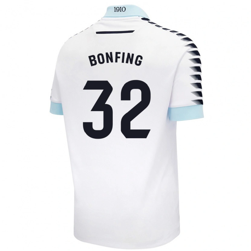Danxen Niño Camiseta Boubacar Bonfing #32 Blanco Azul 2ª Equipación 2024/25 La Camisa
