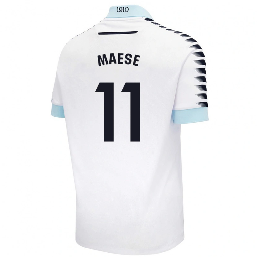 Danxen Niño Camiseta María Del Carmen Maese Gaitán #11 Blanco Azul 2ª Equipación 2024/25 La Camisa