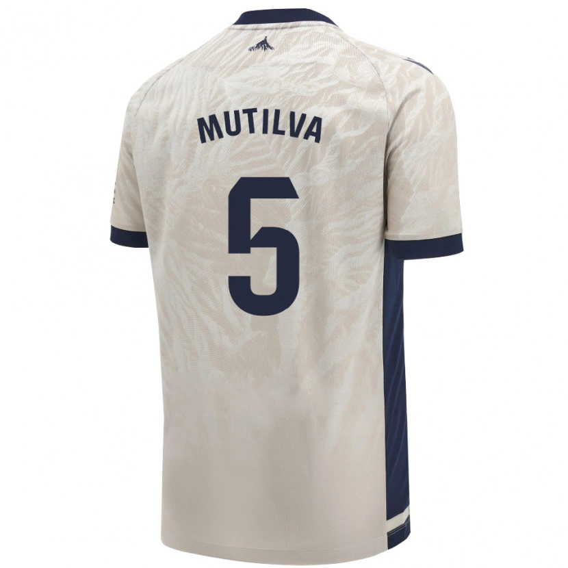 Danxen Niño Camiseta Christian Mutilva #5 Gris Claro 2ª Equipación 2024/25 La Camisa