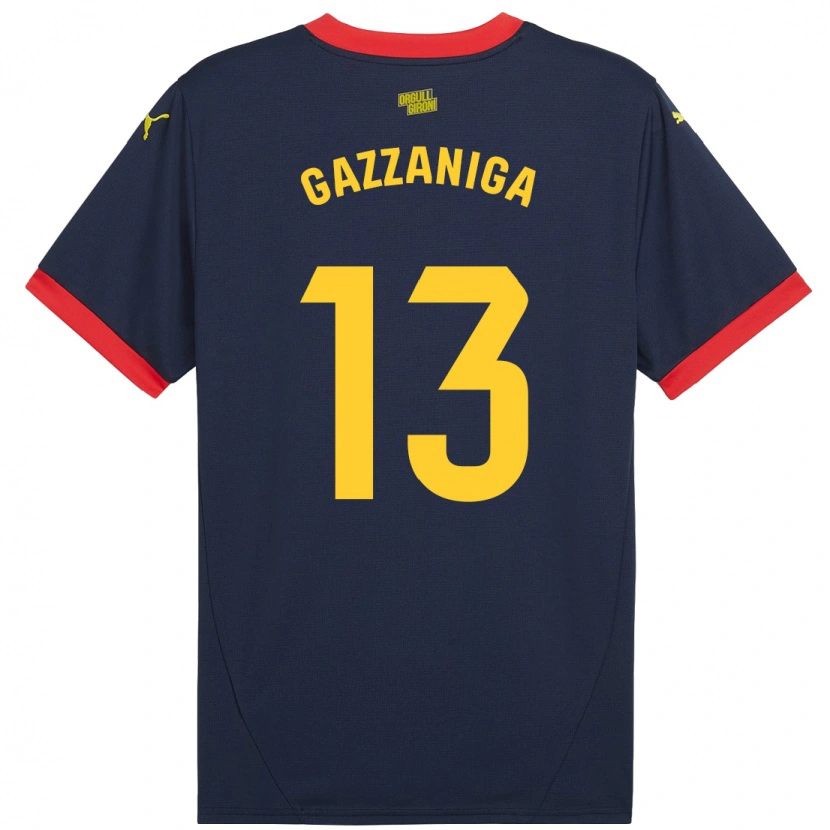 Danxen Niño Camiseta Paulo Gazzaniga #13 Azul Marino Rojo 2ª Equipación 2024/25 La Camisa