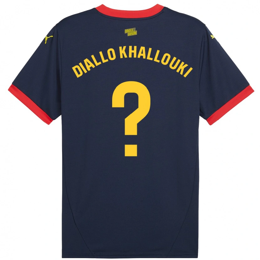 Danxen Niño Camiseta Siaka Diallo Khallouki #0 Azul Marino Rojo 2ª Equipación 2024/25 La Camisa