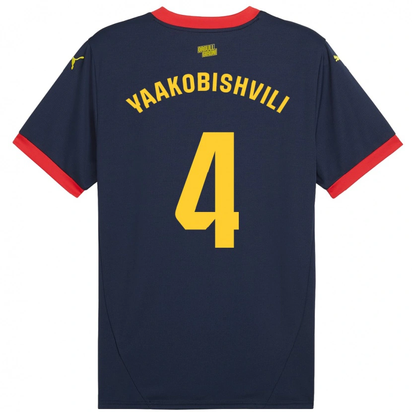 Danxen Niño Camiseta Antal Yaakobishvili #4 Azul Marino Rojo 2ª Equipación 2024/25 La Camisa