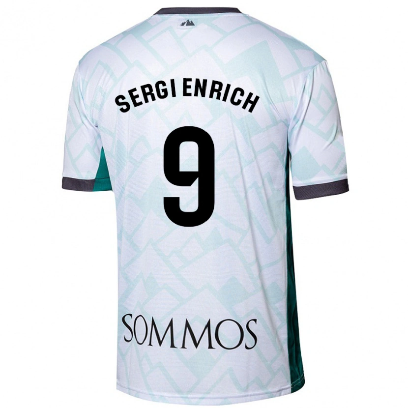 Danxen Niño Camiseta Sergi Enrich #9 Blanco Verde 2ª Equipación 2024/25 La Camisa