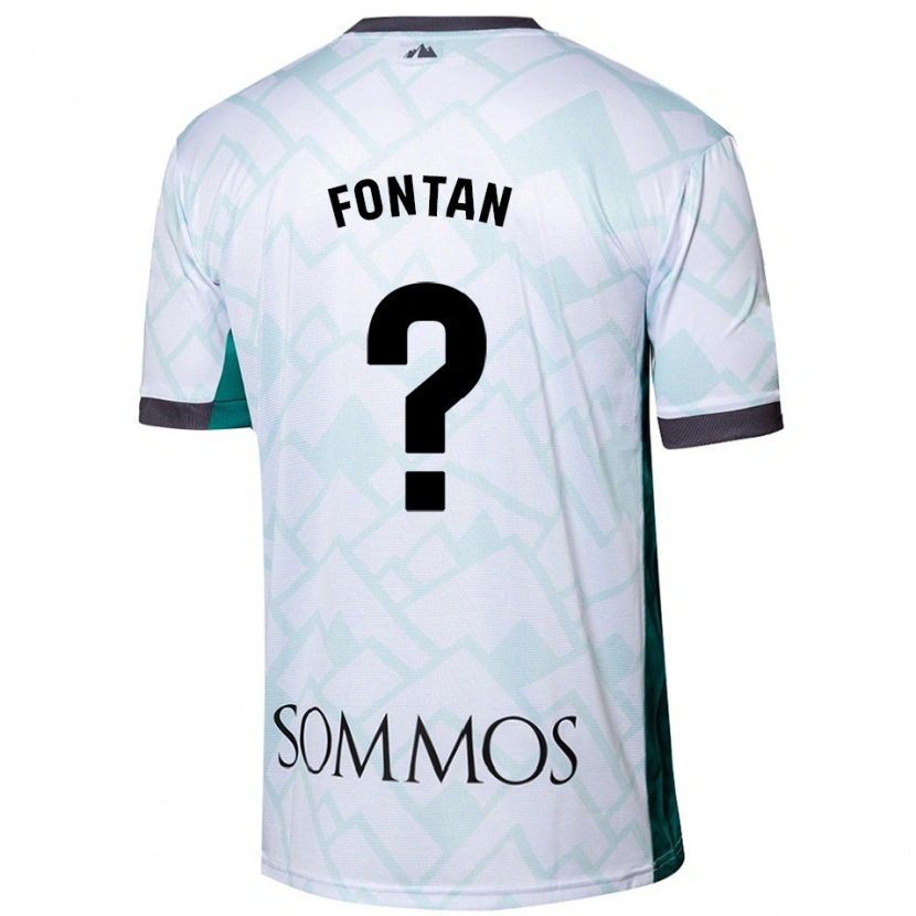 Danxen Niño Camiseta Nico Fontán #0 Blanco Verde 2ª Equipación 2024/25 La Camisa