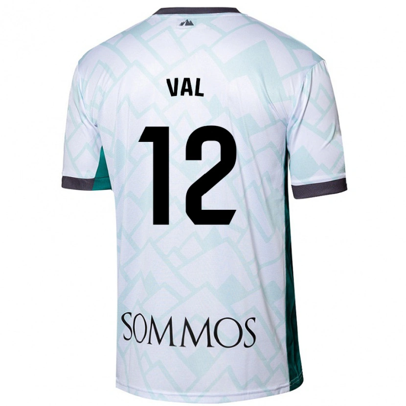 Danxen Niño Camiseta Ángel Val #12 Blanco Verde 2ª Equipación 2024/25 La Camisa