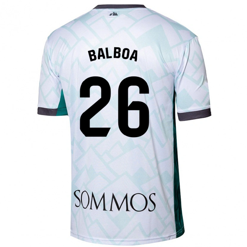 Danxen Niño Camiseta Álex Balboa #26 Blanco Verde 2ª Equipación 2024/25 La Camisa