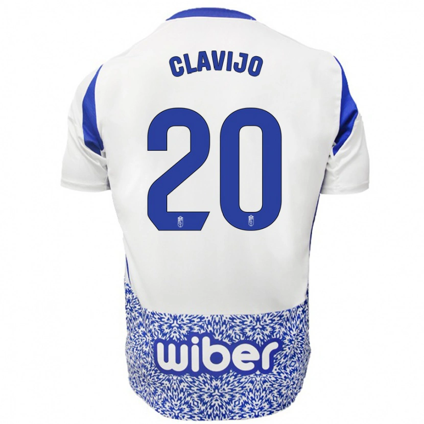 Danxen Niño Camiseta Dani Clavijo #20 Blanco Azul 2ª Equipación 2024/25 La Camisa