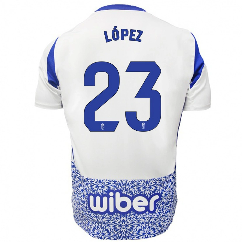 Danxen Niño Camiseta Diego López #23 Blanco Azul 2ª Equipación 2024/25 La Camisa