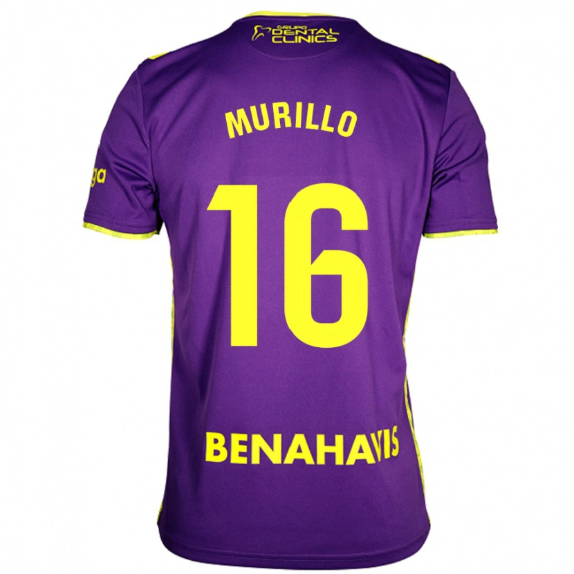 Danxen Niño Camiseta Diego Murillo #16 Púrpura Amarillo 2ª Equipación 2024/25 La Camisa