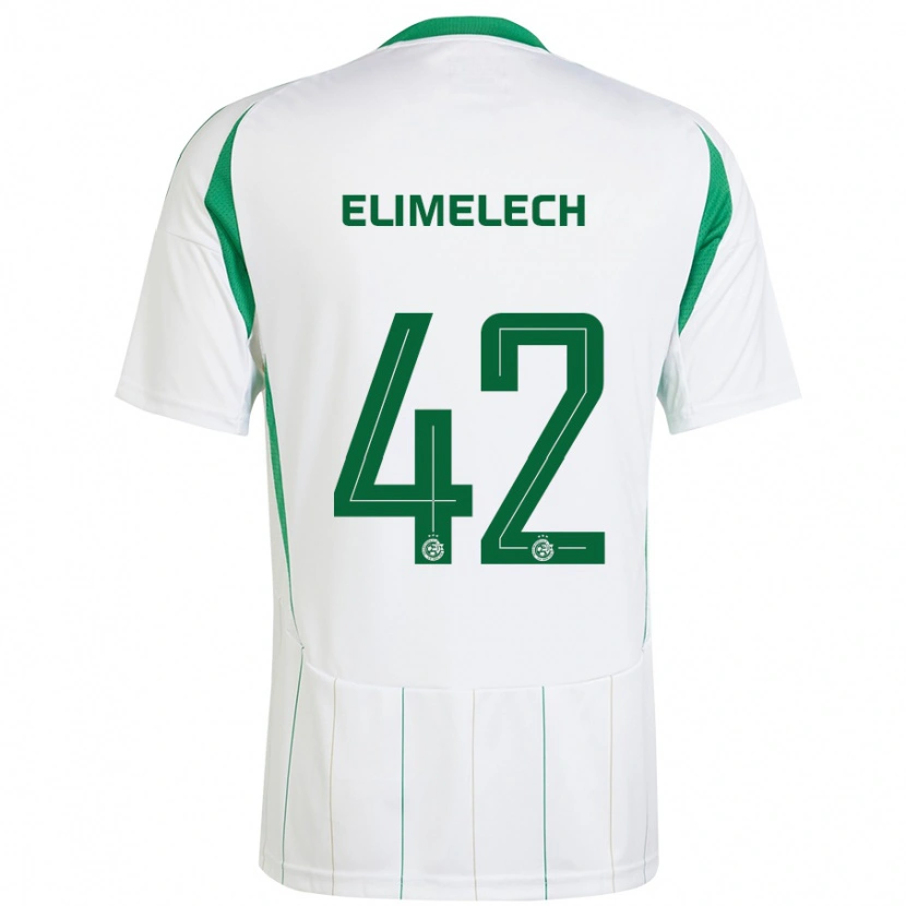 Danxen Niño Camiseta Roey Elimelech #42 Blanco Verde 2ª Equipación 2024/25 La Camisa