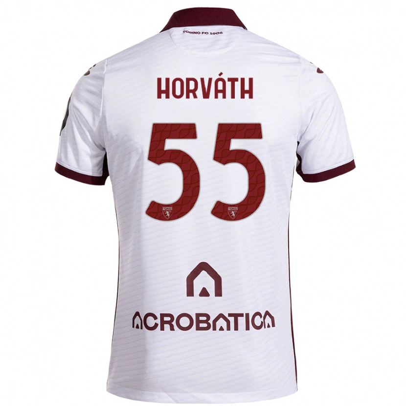 Danxen Niño Camiseta Krisztofer Horváth #55 Blanco Granate 2ª Equipación 2024/25 La Camisa