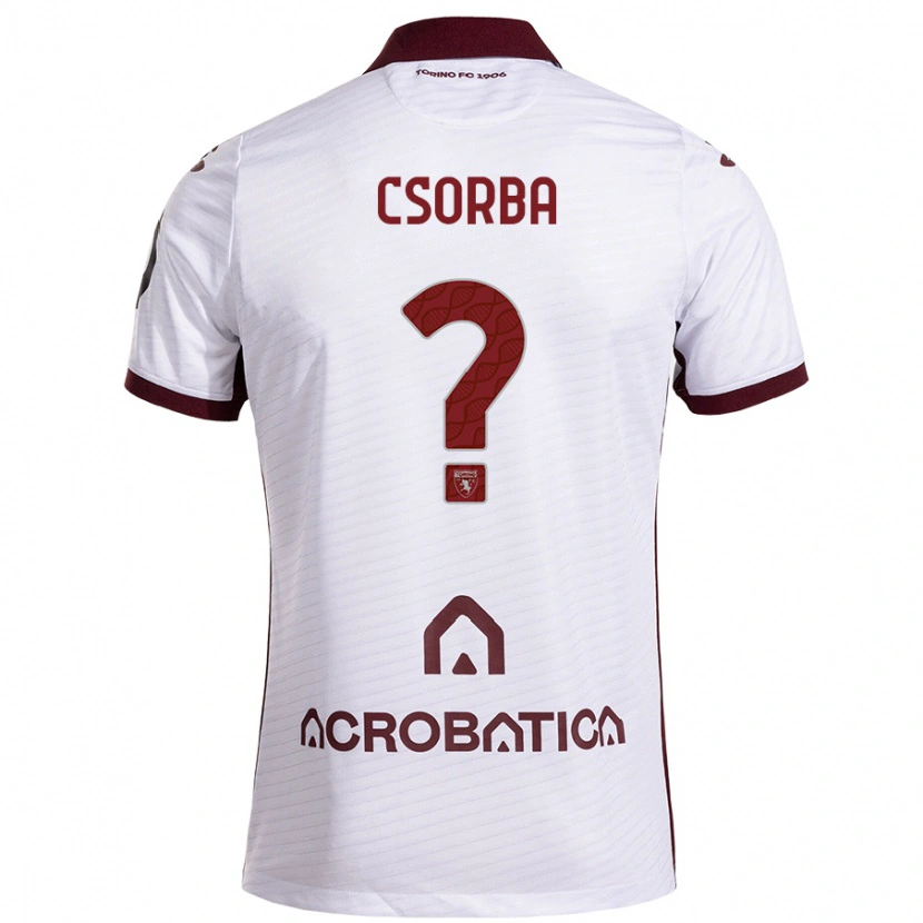 Danxen Niño Camiseta Noel Csorba #0 Blanco Granate 2ª Equipación 2024/25 La Camisa
