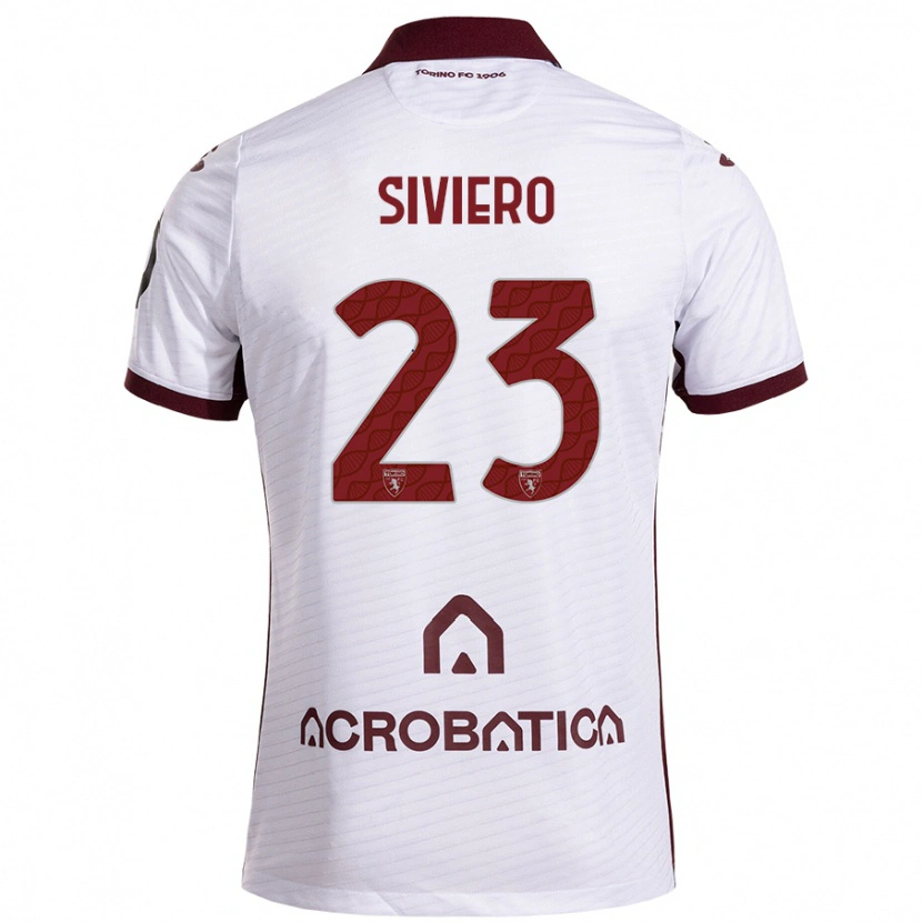 Danxen Niño Camiseta Lapo Siviero #23 Blanco Granate 2ª Equipación 2024/25 La Camisa