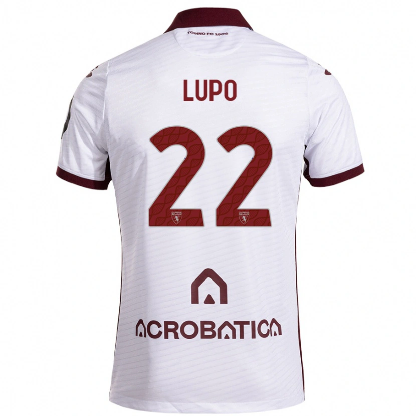 Danxen Niño Camiseta Enrica Lupo #22 Blanco Granate 2ª Equipación 2024/25 La Camisa