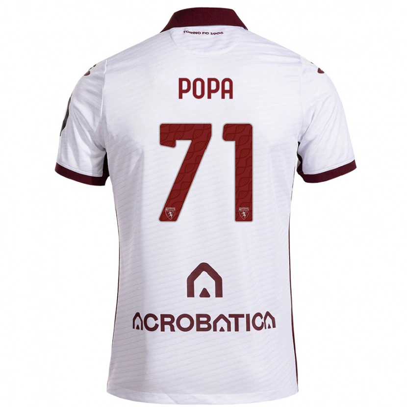 Danxen Niño Camiseta Mihai Popa #71 Blanco Granate 2ª Equipación 2024/25 La Camisa