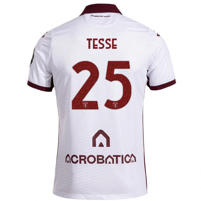 Danxen Niño Camiseta Manuela Tesse #25 Blanco Granate 2ª Equipación 2024/25 La Camisa
