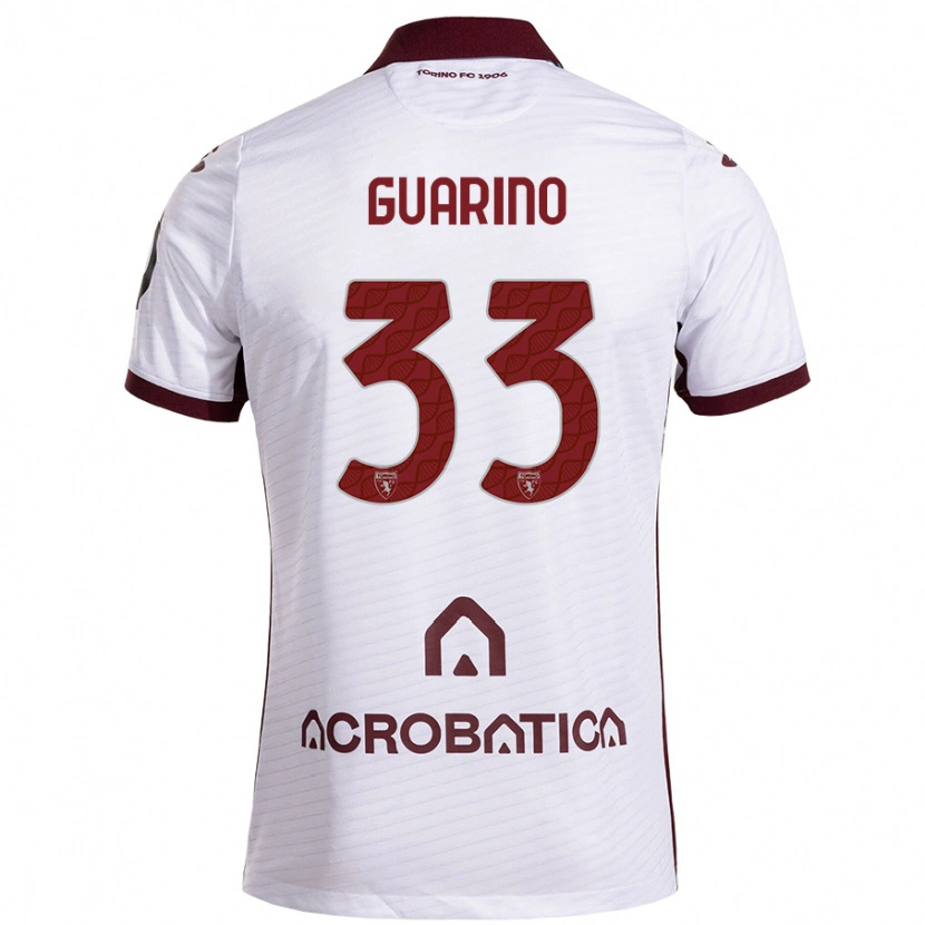 Danxen Niño Camiseta Rita Guarino #33 Blanco Granate 2ª Equipación 2024/25 La Camisa