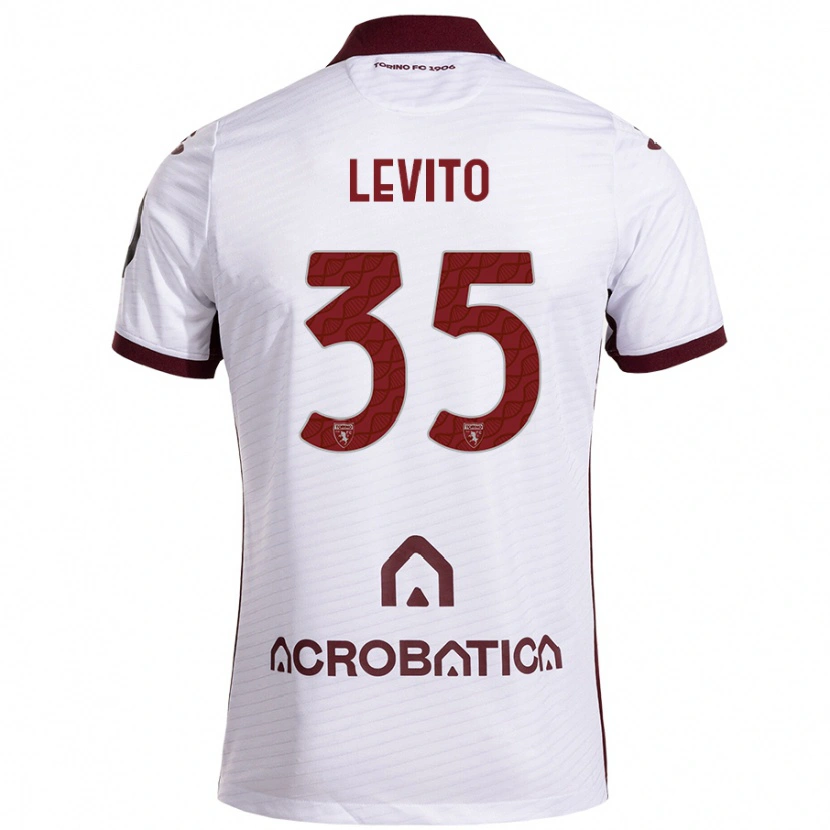 Danxen Niño Camiseta Isabeau Levito #35 Blanco Granate 2ª Equipación 2024/25 La Camisa