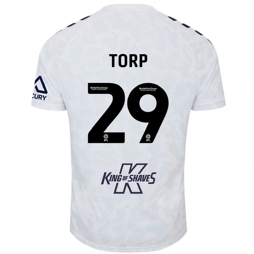 Danxen Niño Camiseta Victor Torp #29 Blanco 2ª Equipación 2024/25 La Camisa